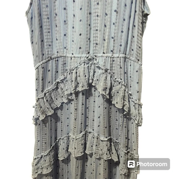 SUNDANCE ~ Belle Courant Cupro Tiered Ruffle Sleeveless Maxi/Midi Length Dress - Picture 6 of 12